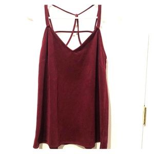 Burgundy Suede Tank Top